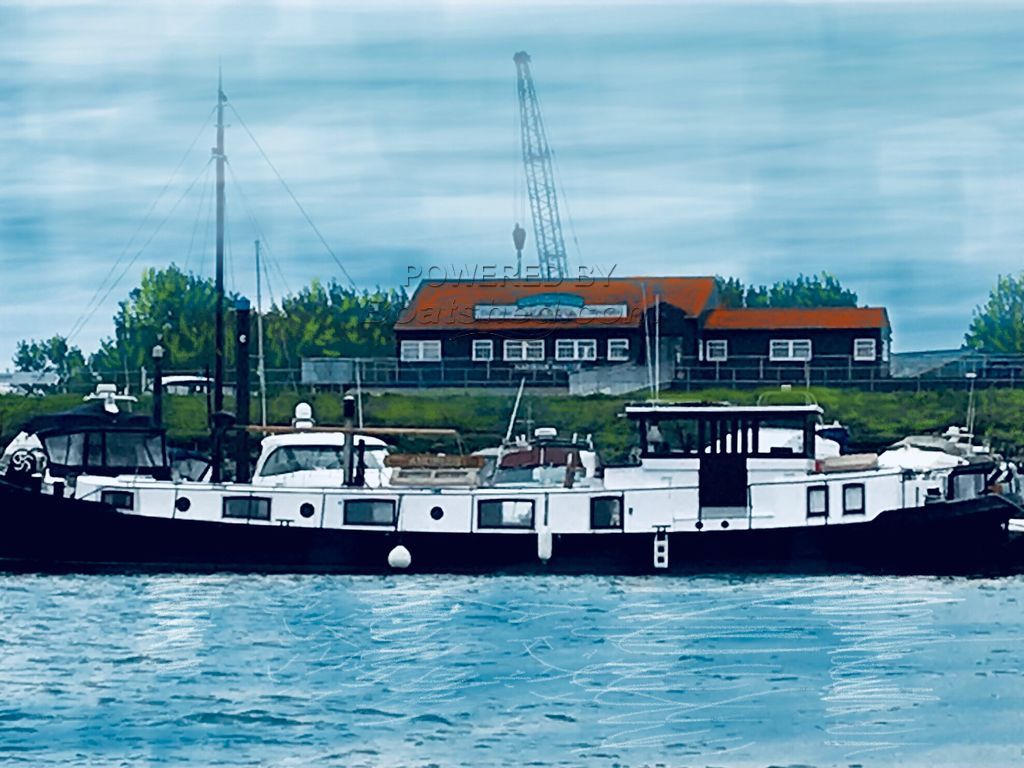 Dutch Barge Klipperaak With Gaff Rigged Staysail