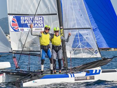 Gimson and Burnet back up Olympic medal with European Nacra 17 title