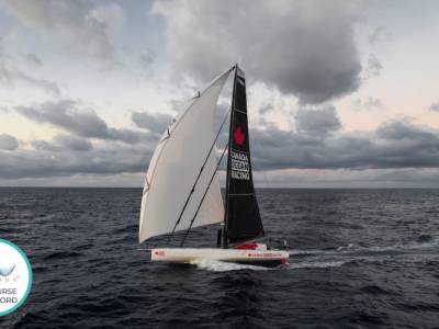 Record-breaking start for Canada Ocean Racing on their journey to the Vendee Globe