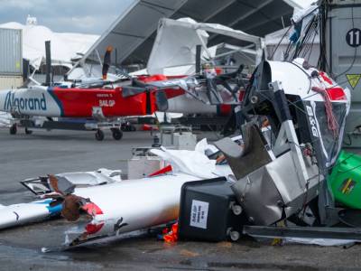 VIDEO: SailGP boat ripped apart as freak storm hits Sydney