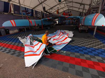VIDEO: Damage to GBR F50 rules team out of ROCKWOOL Denmark SailGP