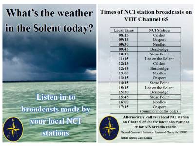 National Coastwatch Institution’s dedicated VHF channel