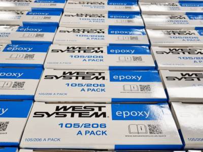 Cardboard packaging and new Spanish distributor for West System epoxy