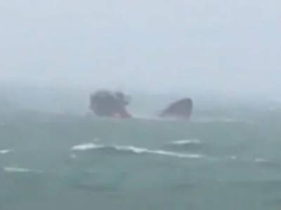 VIDEO: Cargo ship breaks in half and sinks during Black Sea storm