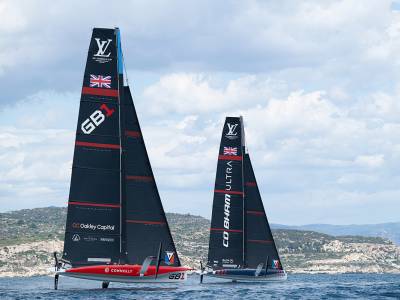 Les légendes britanniques de la voile, Dylan Fletcher et Hannah Mills, se préparent à s'affronter lors de la première épreuve de la 38e Coupe de l'America.