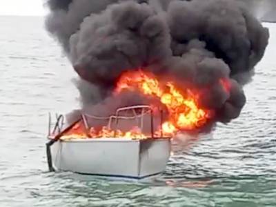 Warning issued over outboard engines after racing yacht catches fire