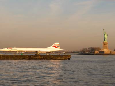 BA Concorde makes final journey, on a barge