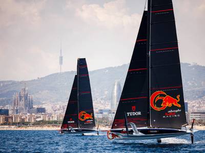 Alinghi Red Bull Racing switches to match racing mode with two AC40s
