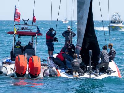 Race win for Athena Pathway while GB1 forced to sit out day two due to boat gear failure at 38th America’s Cup Preliminary Regatta Sardinia