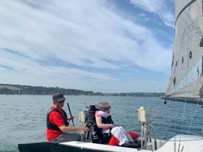 “Sip and Puff” sail boat making anything possible at Mylor Sailability