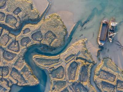 Stunning aerial shot of Essex oyster beds wins maritime photography competition