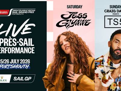 Jess Glynne y Craig David serán los protagonistas del Emirates Great Britain Sail Grand Prix en Portsmouth.