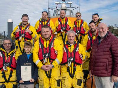 13-year-old who raised mayday alarm to save his grandad commended by Fowey RNLI