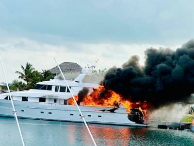 Video: Fire causes severe damage to $4.5m yacht in Bahamas