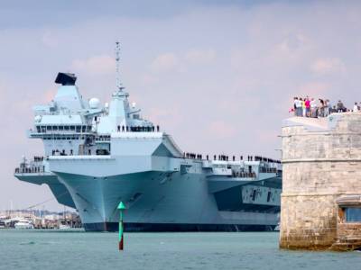 HMS Prince of Wales back in Portsmouth Harbour