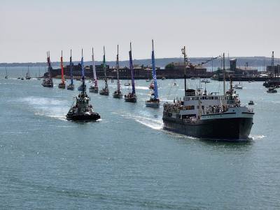 A proud moment for Steamship Shieldhall as she leads returning Clipper fleet home following Round the World Yacht Race