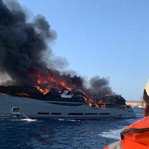 New 44m superyacht destroyed by fire off Spanish coast