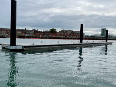 Floating concrete breakwater facilitates marina expansion
