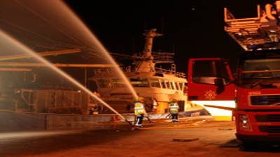 Northern Ireland Fire and Rescue Service training exercise at Bangor Marina